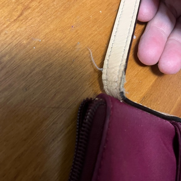 Kate Spade. Plum/wine. Crossbody. Tan strap. - Picture 5 of 12